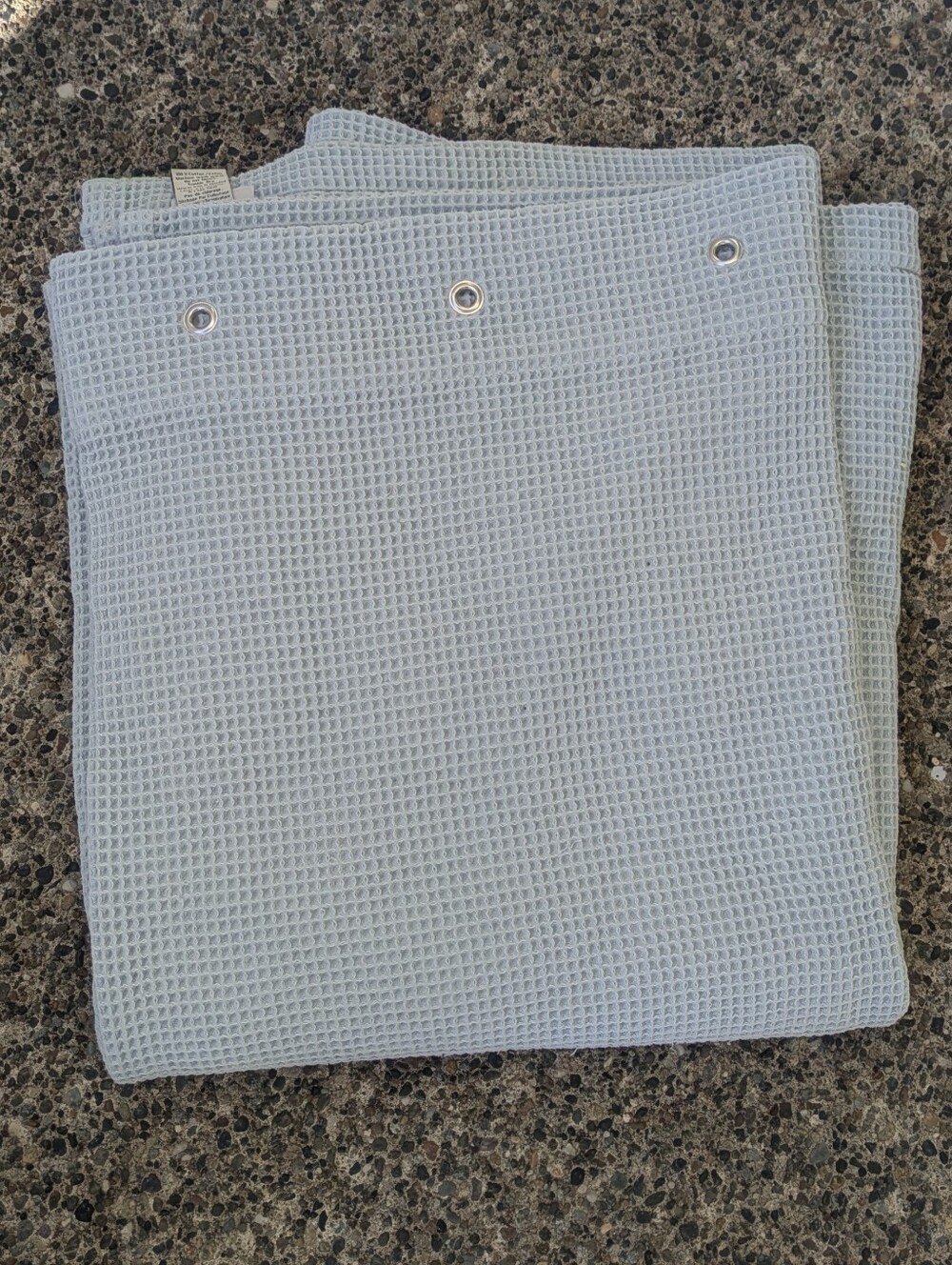 Pottery Barn Light Blue Cotton Waffle Knit 72" Shower Curtain